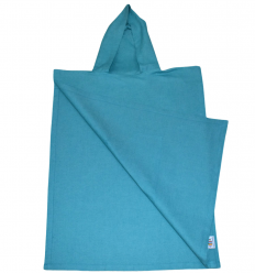 Poncho de plage enfant bleu vert 2